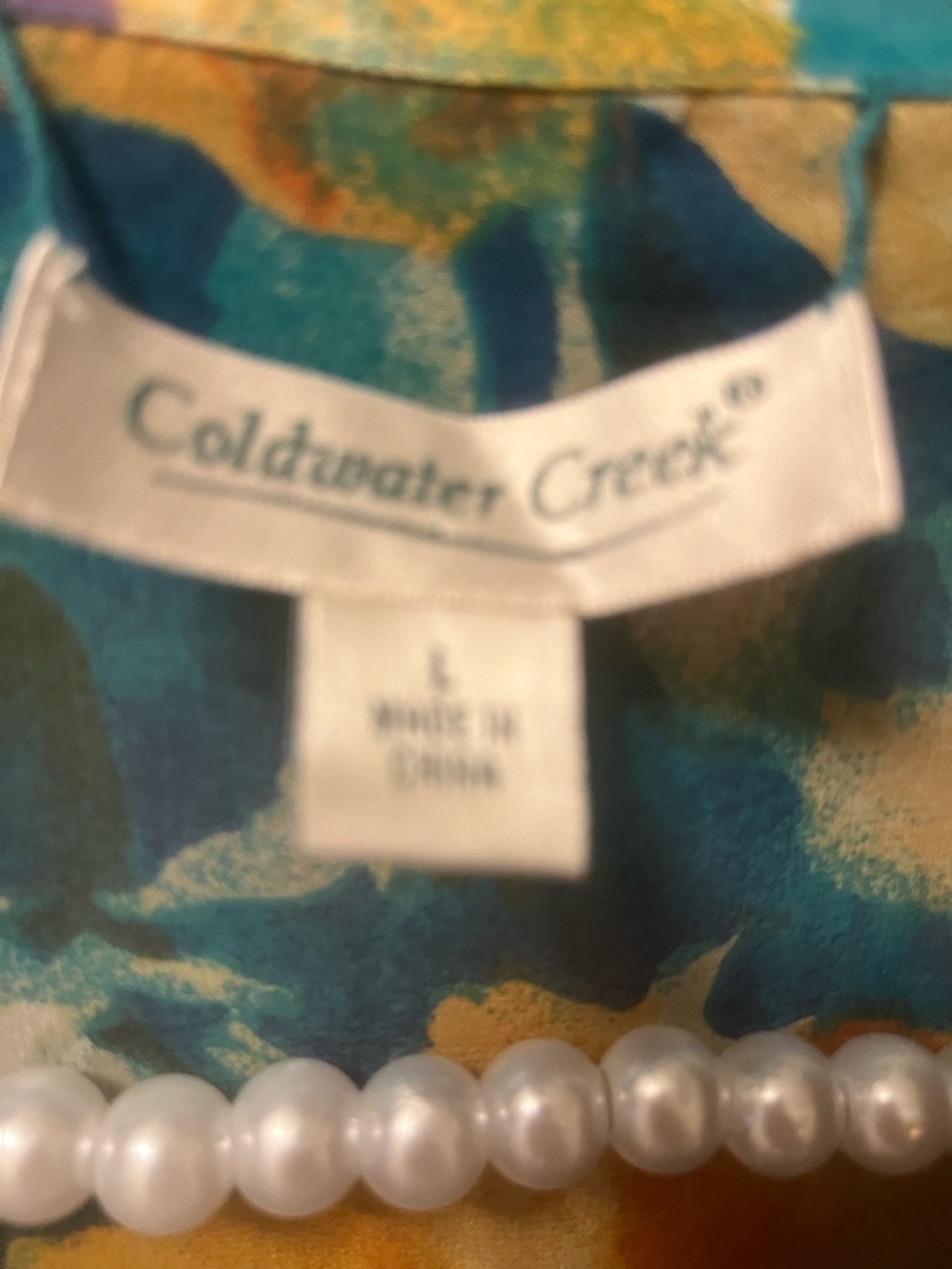 Coldwater Creek Women’s semi sheer Floral Watercolor. Princess Seam Size Large - Picture 3 of 10